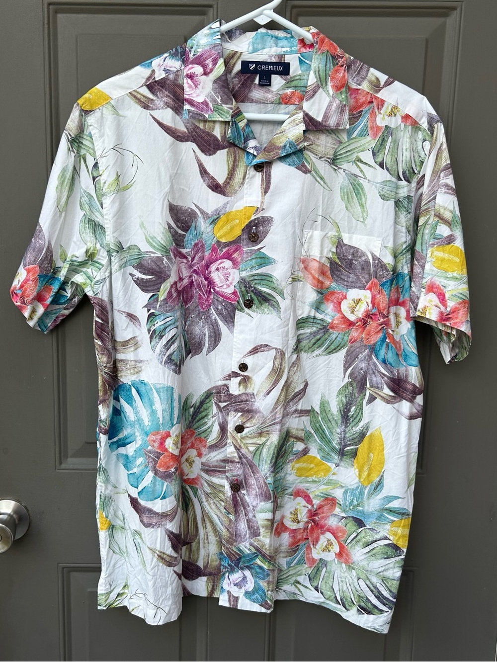 Daniel Cremieux Men’s White Tropical Floral Short-Sleeve Shirt